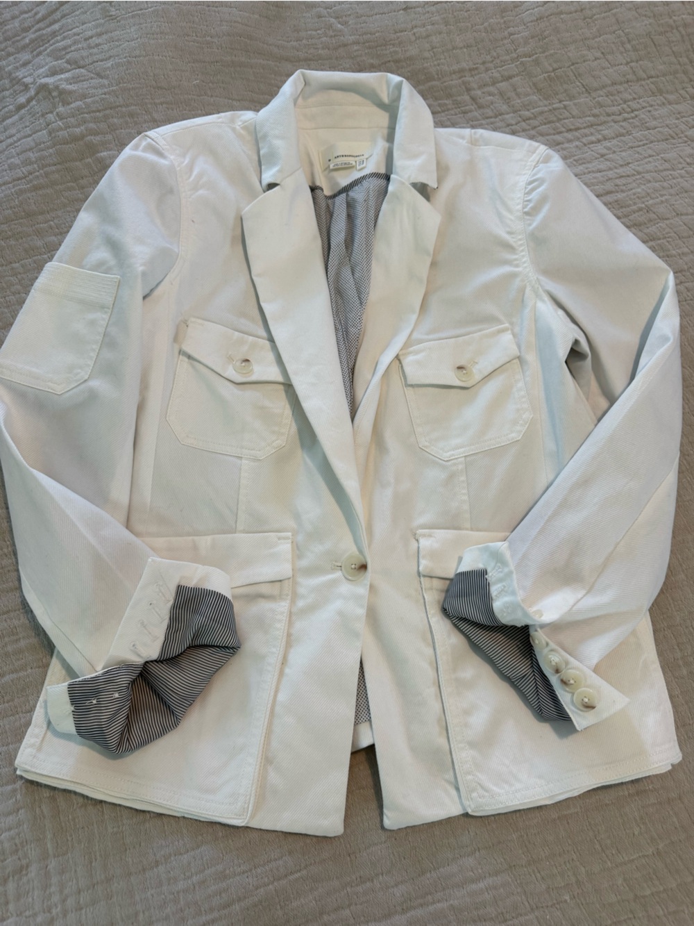 Anthropologie White Women’s Tailored Blazer Jacket GUC 0963